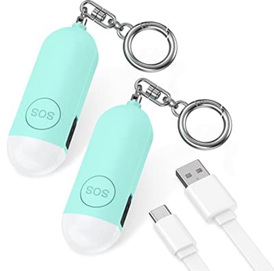 Persoonlijk Alarm 130 dB met LED-Verlichting - Noodalarm voor Mannen, Kinderen en Ouderen - 2 Stuks