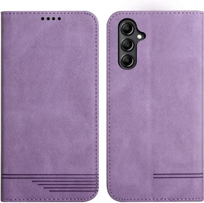 Geschikt voor Samsung Galaxy A15 4G/5G - Kaartsleuven en Standfunctie - Portemonnee hoesje - Paars