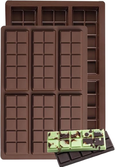 Siliconen Chocoladevorm voor 6 DIY Chocoladeplaten, Ideaal voor Snoep, Taarten en IJsblokjes