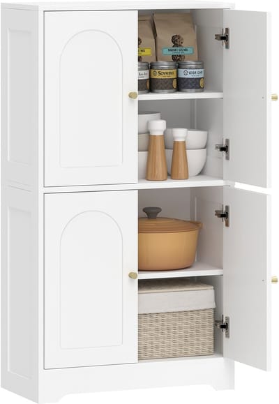 HOMCOM Keukenkast-Spaanplaat-60L x 30B x 110H cm-Wit