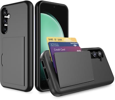 Smartphonica Telefoonhoesje Geschikt voor Samsung Galaxy S23 FE sterk TPU met pasjeshouder - TPU strong case with card slot - Zwart geschikt voor Samsung Galaxy S23 FE