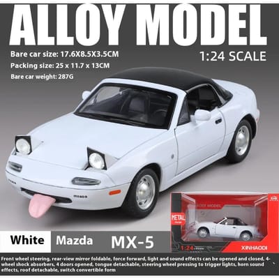 1:24 Mx-5 Miniatuur Legering Metaal Diecast Speelgoedauto Model Geluid & Licht Deuren Openbaar Verzameling Cadeau Voor Jongens C375