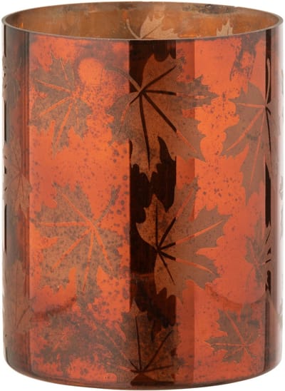 J-Line windlicht - glas - roestbruin - large