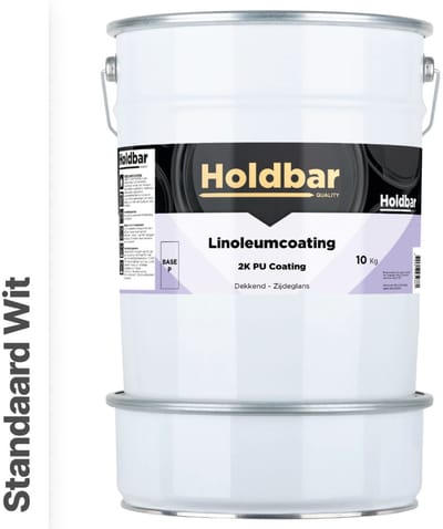 Holdbar Linoleumcoating Wit (Witste kleur) 10 Kg - Linoleum Verf - Alle Kleuren - Vloerverf - Krasvast - UV-bestendig - Vergeelt niet - Gemakkelijk Schoonmaken - 2 Componenten