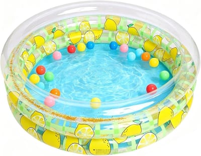Opblaasbaar zwembad - Waterpret speelgoed - Buiten spelen - Sterk flexibel ontwerp - 114 x 30 cm - Citroen