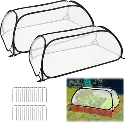Verhoogde Bloembed Afdekking - Kweekkas Cover - Planten Beschermen - Met Ritssluiting Deur - 114 x 56 x 40 cm