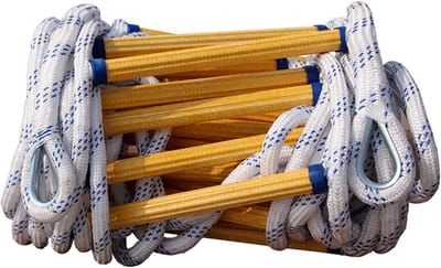 Touwladder - Veiligheidsladder - Noodsituaties Ontsnappen - Antislip Hars Treden - 7 Meter - Geel