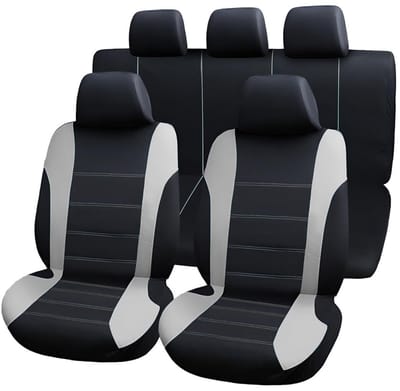 SPHProducts - Autostoelhoezen - Complete set - Perfecte bescherming - Zwart/Grijs - Universeel inzetbaar - Geschikt voor de meeste auto's - Vijfzitters