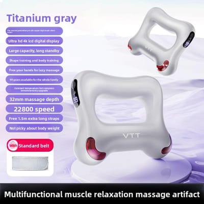 Nieuwe Heet Kompres Elektrische Fascia Ring Spierontspanning Met Riem Taille Massager USB Opladen Fascia Massager Vet Afstoting grijs