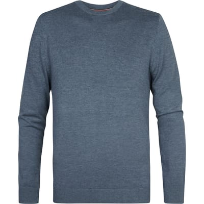 Petrol Industries Trui Heren - Regular Fit - Fijngebreide Trui Mannen - Ronde Hals - 50% Katoen, 50% Acryl - Pullover - Blauw - Maat L