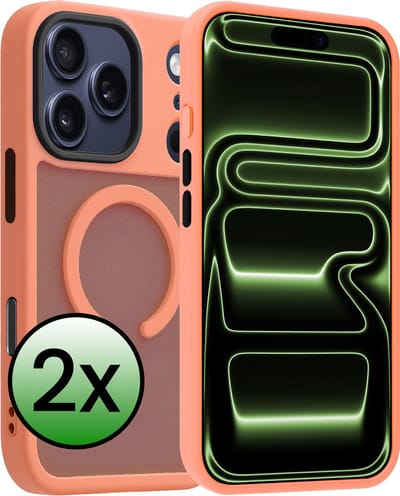 Hoesje 2 Stuks - Geschikt voor Apple iPhone 17 Pro - Magsafe Compatible - Sterk & Shockproof - Back Cover - Shock Proof Case - Telefoon Hoes - Perzik