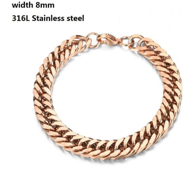 316L roestvrijstalen Cubaanse schakelarmband voor mannen en vrouwen, Figaro vintage metalen Viking Kpop Pulseras Emo schattige luxe sieraden cadeau Length 19cm beige