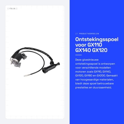 Dailygoods- Bobine voor GX110/GX140/GX120/GX160/GX200 Motor - Gloednieuw - Metaal/Kunststof - Eenvoudig te installeren - Gewicht 205 g - Verbetert verbrandingsefficiëntie - Ontstekingsspoel