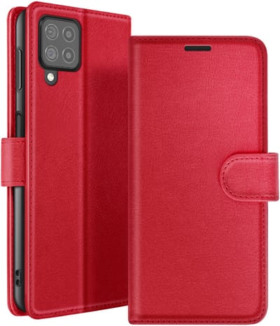 Zanae, Hoesje geschikt voor Galaxy M22 / M32 / A22 - Wallet Case & Magneetsluiting, Rood