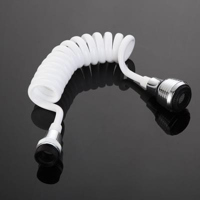 Verstelbare Badkamer Kraan Verlengbuis Keuken Waterkraan Beluchter 360° Draaibaar Wastafel Slang Filter Mondstuk Kraan Accessoires wit