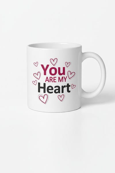 You ARE MY Heart" Mok met Hartjes | Romantisch Cadeau voor Liefde & Valentijn