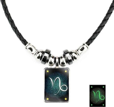 Steenbok / Capricorn Sterrenbeeld Ketting met Hanger - Glow in the Dark - Kettingen Heren Dames - Astrologie - Papa Cadeau Voor Mannen - Vaderdag