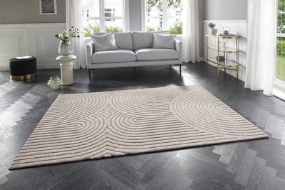 Flycarpets Elle Decoration - Modern Design Vloerkleed - Zacht Laagpolig - 3D Effect -Creme / Beige - 200x290 cm