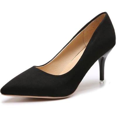Grote Maat Hoge Hakken Puntige Stiletto Suède Wilde Vier Seizoenen Enkele Schoenen Vrouwelijke Trend 42 zwart