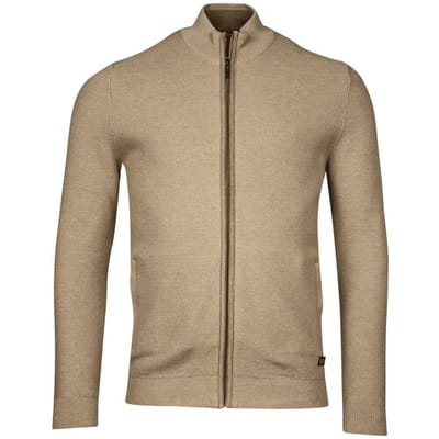 Baileys Vest Cardigan Zip Structure Knit Beige / male