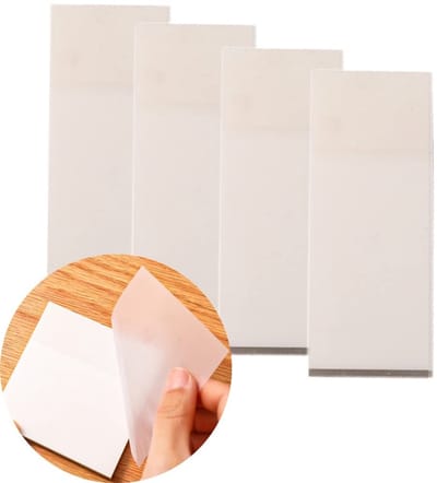 Dailygoods- Notitieblaadjes 200 vellen - Transparante Sticky Notes - Herbeschrijfbaar - Kleur: Wit/Geel/Groen/Oranje/Blauw - Formaat 75x25mm - Zelfklevend Notitiepapier