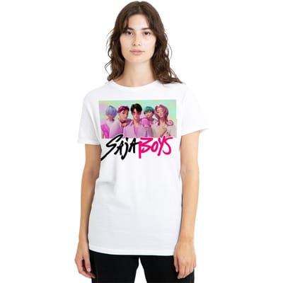 K-Pop Demon Hunters Dames/Dames Saja Jongens Fotolijst T-shirt (Wit)