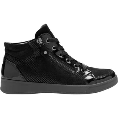 Ara - 1224499 OM-ST-HIGH-SOFT - Hoge sneakersVeterbootsDames veterschoenenDames sneakersHalf-hoge schoenen - Kleur: Zwart - Maat: 39