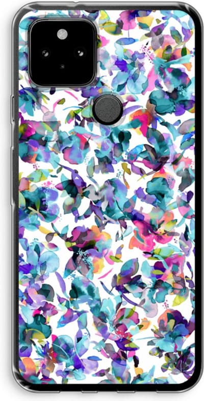 Case Company® - Hoesje geschikt voor Google Pixel 5 hoesje - Hibiscus Flowers - Soft Cover Telefoonhoesje - Bescherming aan alle Kanten en Schermrand