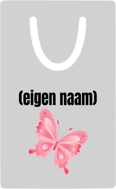Hacebo® - roze vlinder met eigen naam metalen boekenlegger - Vlinder - dieren liefhebber - iemand die houdt van vlinders - verjaardag - cadeau - kado - geschenk Bladwijzer boekenleggers - 7.6 cm x 5cm