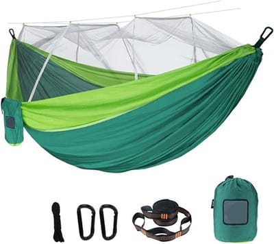 Draagbare Reishangmat - Outdoor Camping Hangmat - Ontspannen in de Natuur - Met Geïntegreerd Klamboe - 270 x 140 cm