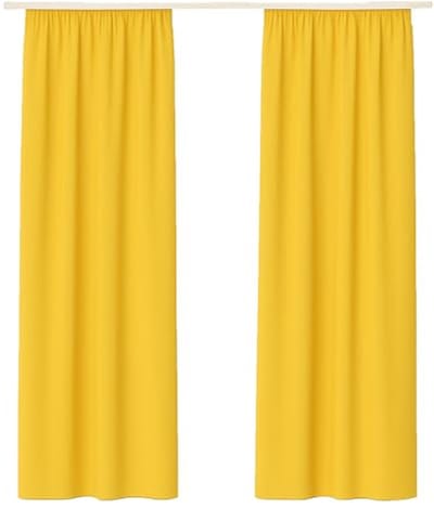 Decoratieve Microfibre Gordijnen Set van 2 - 140 x 145 cm - Geel