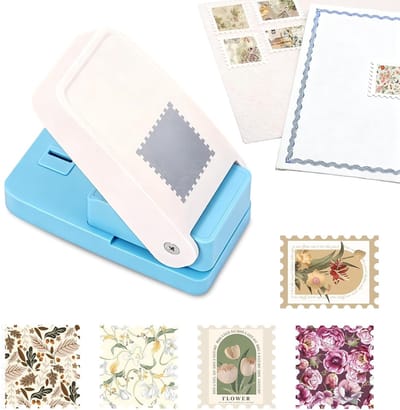 Rechthoekige papierperforator voor poststempel, 2,5 x 2,2 cm, ideaal voor knutselen, verzamelalbums en creatief werk
