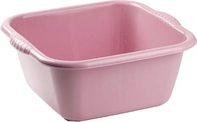 Plasticforte teiltje/afwasbak - vierkant - kunststof - 6 liter - 31 x 29 x 13 cm - Oud roze - Schoonmaken - klein formaat