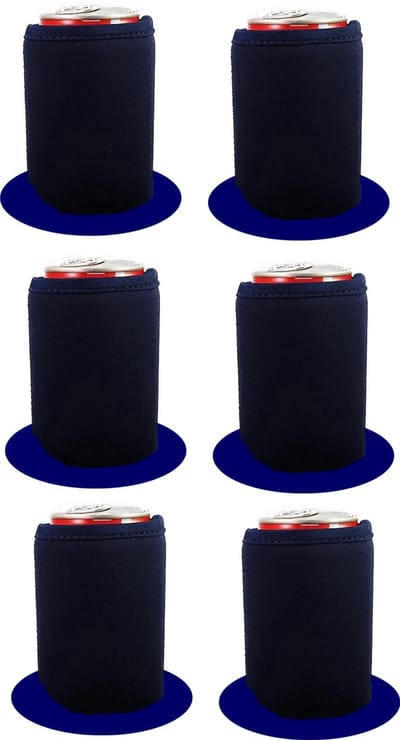 EIZOOK 6 stuks bier - frisdrank blik koelhoud hoesjes in NAVY BLAUW | bierblik hoesjes | Festival | Vakantie | Strand | Carnaval