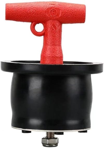 Afvoerplug Rubber - Pijpgat Stop - Lekken Voorkomen - Uitzetbaar Met T-Handvat - 90-105mm - Zwart