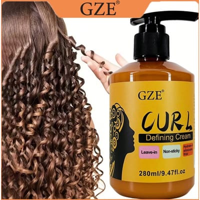GZE 3-in-1 stylingcrème voor het haar, zonder uitspoelen, hydraterend, anti-frizz, kruldefiniërend