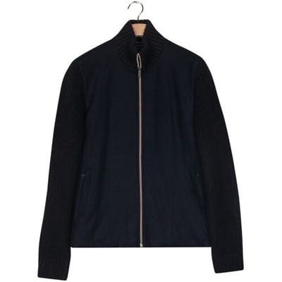 Baileys Vest Knitted Cardigan Zip Front Flanel Fabric Navy / male