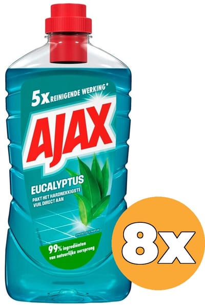 8x Ajax Allesreiniger Eucalyptus (8 x 1000 ml)
