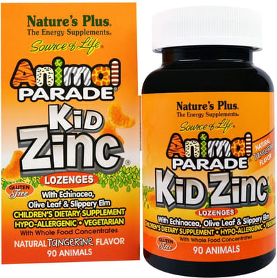 Kid Zinc Lozenges, Natural Tangerine Flavor (90 Animals) - Nature's Plus