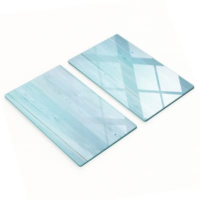 Glazen snijplanken met afbeeldingen, blauw, 2x30x52 cm