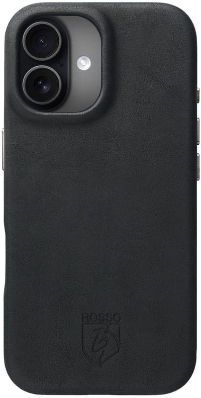Rosso Elite Hoesje Geschikt voor Apple iPhone 17 | Compatibel met MagSafe / Qi2 | Echt Leer Back Cover | Beschermhoes | Zwart