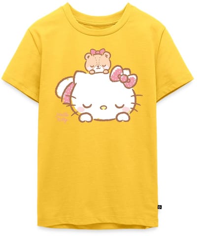 Hello Kitty Met Teddy Op Haar Rug Premium T-Shirt Tiener