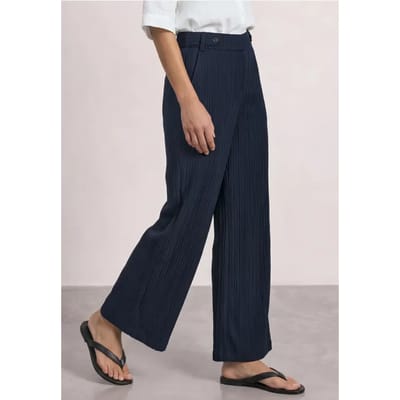 Broek met Wide Leg pijpen en een gekreukelde structuur