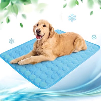 VHV - Koelmatten - Koelmatten voor honden - Koelmat voor honden en katten - Zelfkoelende koelmat voor honden en katten - Draagbaar - Duurzaam - Krasbestendig en multifunctioneel voor de zomer - Blauw