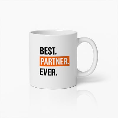 Best Partner Ever Mok 330ml – Romantische Koffiebeker – Perfect Cadeau voor Jubileum, Valentijnsdag & Geliefden