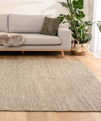Wollen vloerkleed - Odda grijs/taupe 140x200