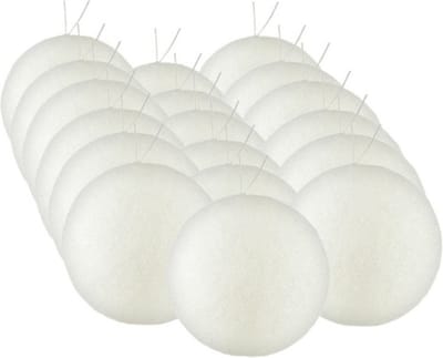 24x stuks kerstballen zilver/wit glitters kunststof diameter 5 cm - Kerstboom versiering