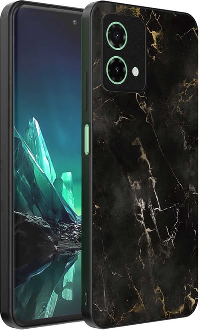 Geschikt voor Motorola Edge 40 Neo Telefoonhoesje met marmer opdruk - TPU backcover case black marble design - Zwart - Smartphonica geschikt voor Motorola Edge 40 Neo