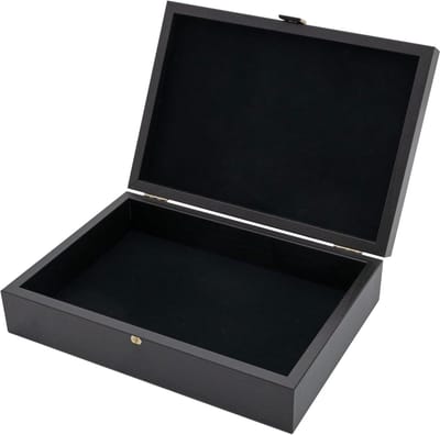 Schaakstuk Opbergkoffer - Schaakdoos Hout - Schaakstukken Opbergen - Wengé-Effect Gelamineerd - 238mm x 167mm x 80mm - Donker