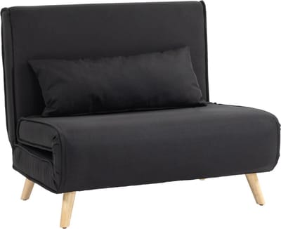 Slaapstoel - Uitklapbaar - Slaapbank - Logeerbed - Zetelbed - Slaapfauteuil - Vouwbed - 1 persoons - Zeer comfortabel - Zwart